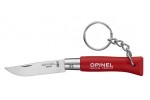 Нож Opinel серии Tradition Keyring №04, брелок, клинок 5см., нерж.сталь, граб, красный, кольцо для ключей