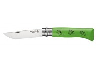 Нож Opinel серии Tradition TourDeFrance №08, клинок 8,5см., нерж.сталь, граб, зеленый, рис.-велосипедист, картон.коробка