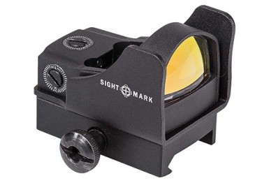 Коллиматор Sightmark Mini - панорамный на Weaver/Picatinny, защитн. экран + выс. крон., марка - точка, красн. 5 ур.ярк.